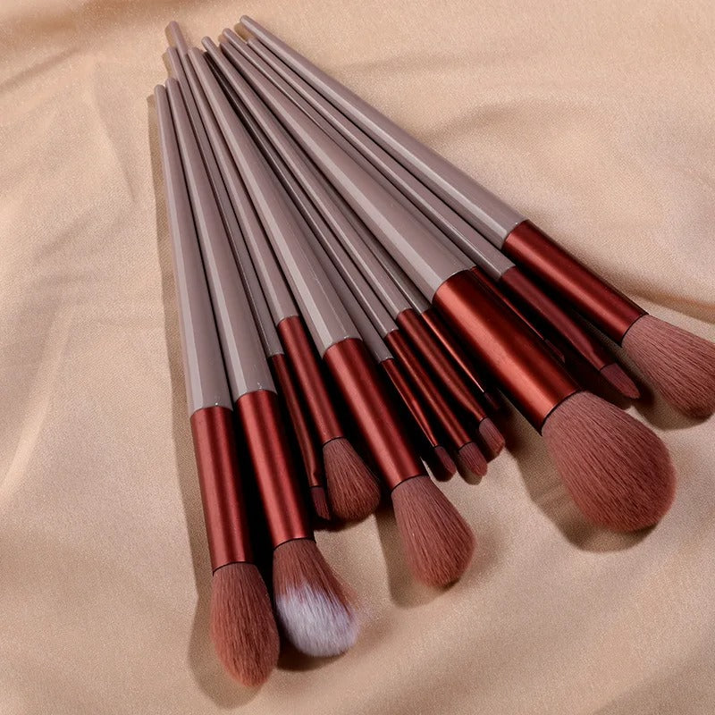 13pcs Makeup Brushes Set Eye Shadow Foundation Women Cosmetic Brush Eyeshadow Blush Beauty Soft Make Up Tools Bag